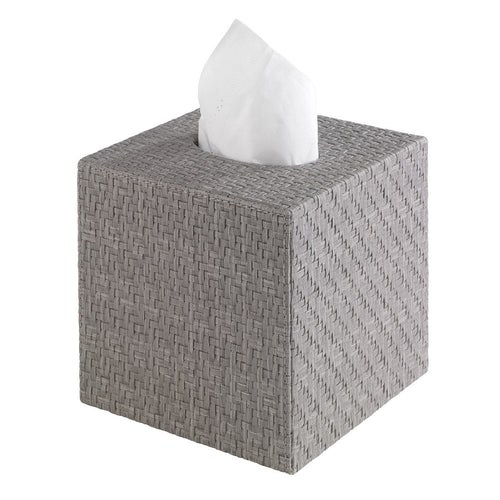 Bodrum Linens Wicker Gray Tissue Box