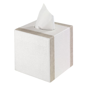 Bodrum Linens Linea Oyster Pearl Tissue Box