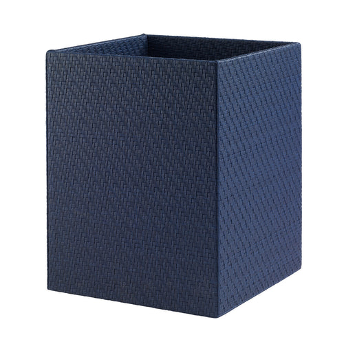 Bodrum Linens Wicker Navy Waste Basket