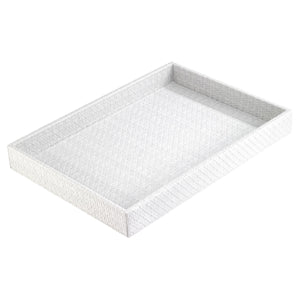 Bodrum Linens Wicker White Rect Tray