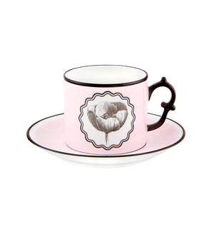 Vista Alegre Christian Lacroix - Herbariae Tea Cup And Saucer Pink, Set of 4