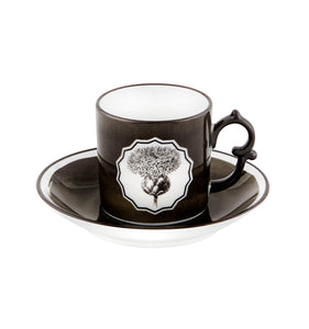 Vista Alegre Christian Lacroix - Herbariae Coffee Cup And Saucer Black, Set of 4