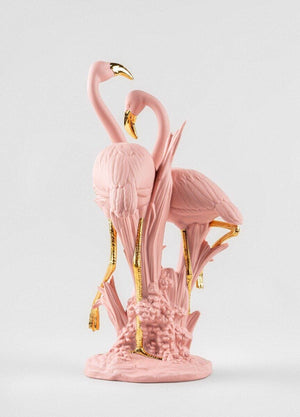 Lladro The Flamingos Sculpture - Pink