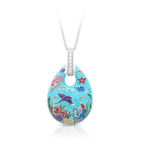 Belle Etoile Manta Ray Pendant - Blue & Multi Color