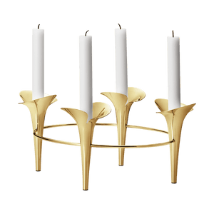 Georg Jensen BLOOM Taper Gold Candleholder