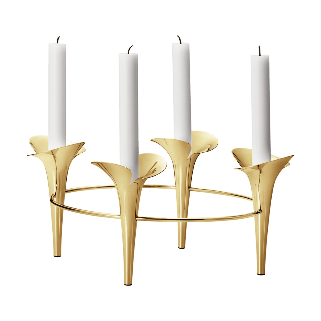 Georg Jensen BLOOM Taper Gold Candleholder