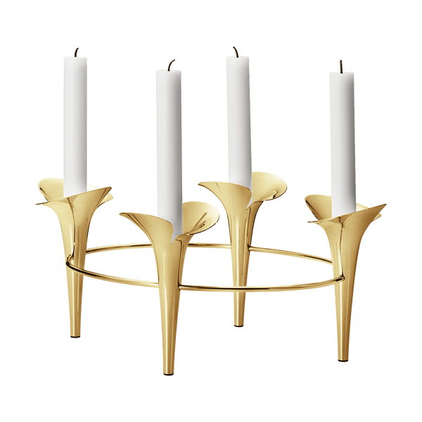 Load image into Gallery viewer, Georg Jensen BLOOM Taper Gold Candleholder
