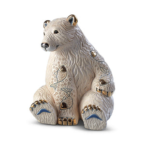 De Rosa Collections Polar Bear With Fish Figurine