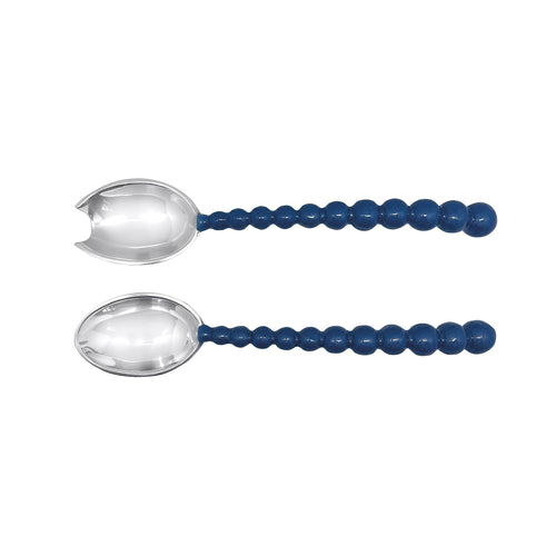 Mariposa Pearled Blue Salad Servers