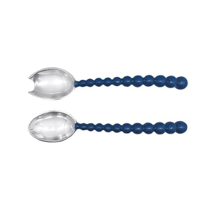 Mariposa Pearled Blue Salad Servers