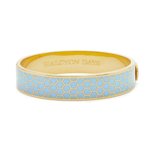 Halcyon Days Honeycomb Forget-me-not & Gold Bangle