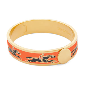 Halcyon Days 13mm Race horse - Orange - Black - Gold - Hinged Bangle