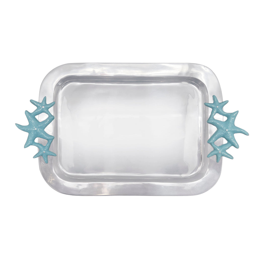 Mariposa Aqua Starfish Handled Tray