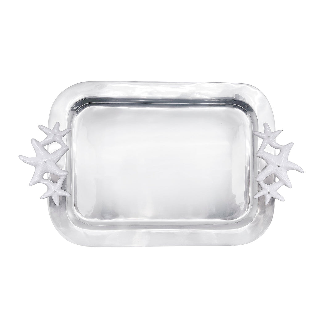 Mariposa White Starfish Handled Tray