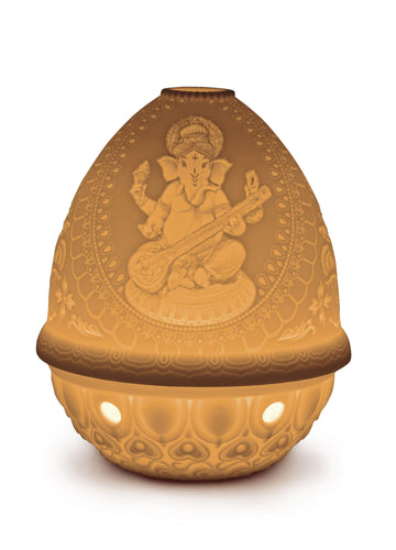 Lladro Veena Ganesha Lithophane - Votive