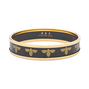 Halcyon Days Bee Black & Gold Enamel Bangle