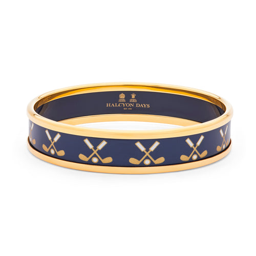 Halcyon Days Golf Club Navy & Gold Enamel Bangle