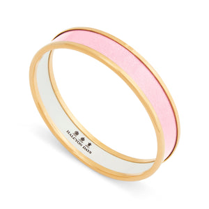 Halcyon Days Pale Pink & Gold Enamel Bangle