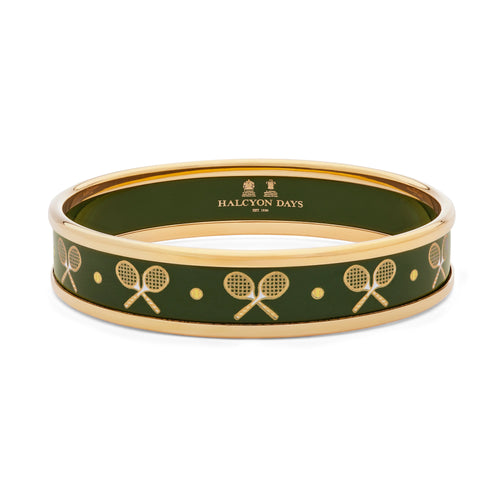 Halcyon Days Tennis Green & Gold Bangle