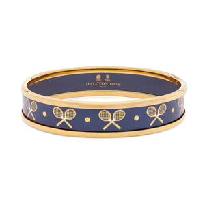 Halcyon Days Tennis Navy Gold Bangle