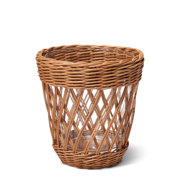 Load image into Gallery viewer, AERIN Navona Wicker Vase, Toffee, Small
