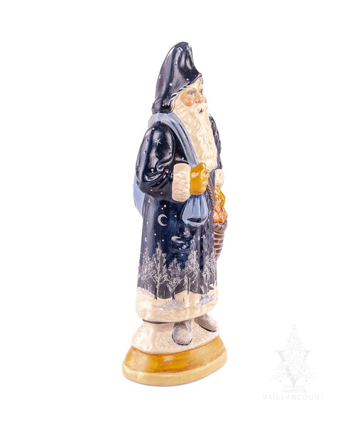 Load image into Gallery viewer, Vaillancourt Folk Art - Father Christmas with Winter’s Night Coat - Chalkware Figurine
