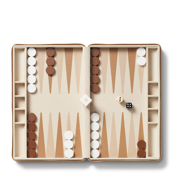 Load image into Gallery viewer, AERIN Enzo Travel Backgammon, Fawn
