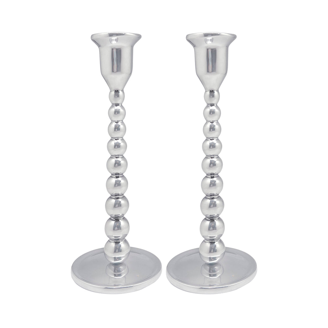 Mariposa Pearled Medium Candlestick Set