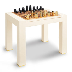 AERIN Shagreen Chess Side Table, Cream