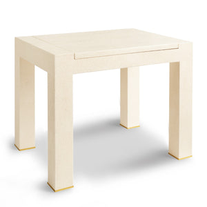 AERIN Shagreen Chess Side Table, Cream