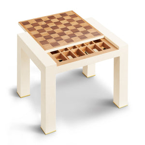 AERIN Shagreen Chess Side Table, Cream