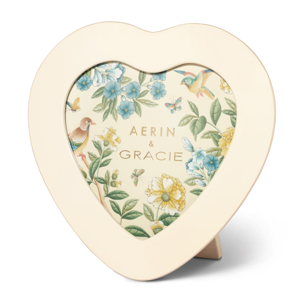 AERIN & Gracie Heathcote Lacquer Heart Frame, Cream