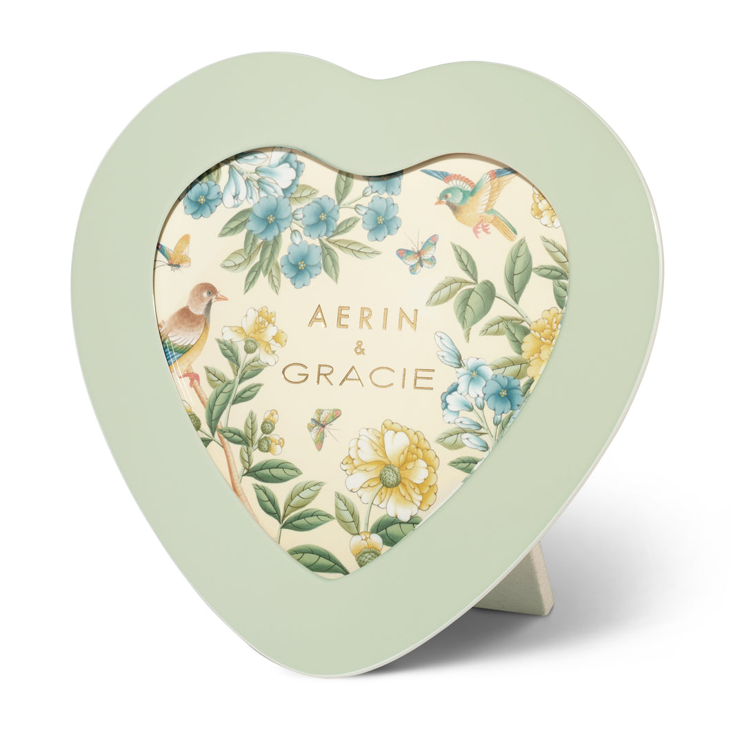 AERIN & Gracie Heathcote Lacquer Heart Frame, Sage