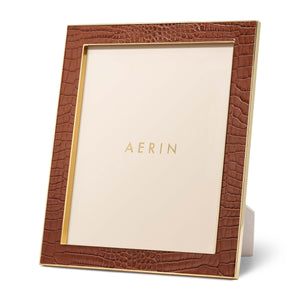 AERIN Classic Croc Leather Frame, Chestnut, 8x10