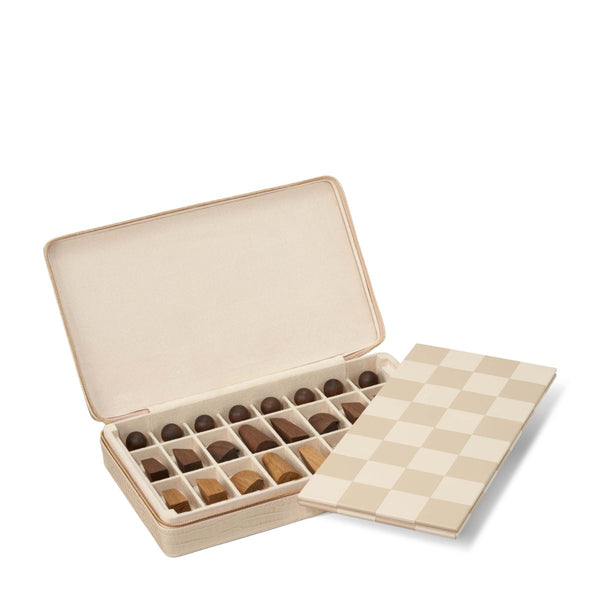 Load image into Gallery viewer, AERIN Enzo Travel Chess Set, Fawn
