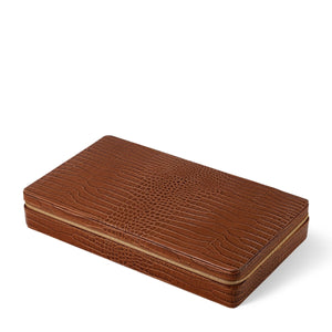 AERIN Enzo Travel Chess Set, Chestnut