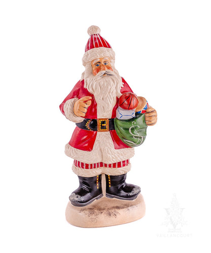 Vaillancourt Folk Art - Classic American Santa in Red - Chalkware Figurine