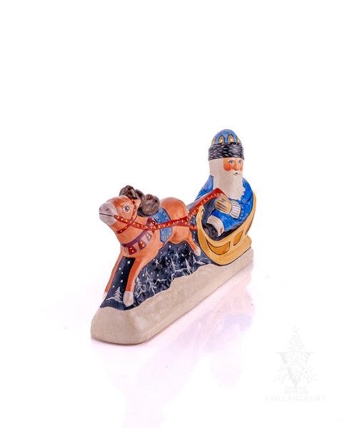 Load image into Gallery viewer, Vaillancourt Folk Art - Santa in Sleigh 40th Edition - Chalkware Figurine
