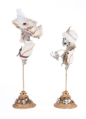 Katherine's Collection Male and Female Skeleton Bust Tabletop Assortment of 2