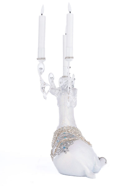 Load image into Gallery viewer, Katherine&#39;s Collection Crystal Christmas Sitting Deer Candle Holder
