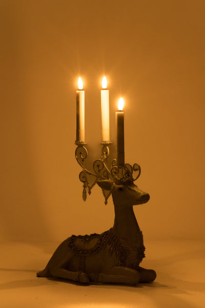 Load image into Gallery viewer, Katherine&#39;s Collection Crystal Christmas Sitting Deer Candle Holder
