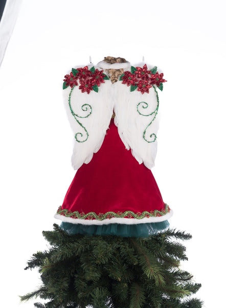 Load image into Gallery viewer, Katherine&#39;s Collection Penelope Poinsettia Angel Tree Topper
