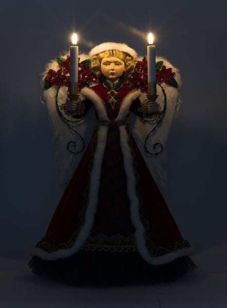 Load image into Gallery viewer, Katherine&#39;s Collection Penelope Poinsettia Angel Tree Topper
