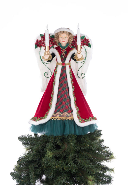 Load image into Gallery viewer, Katherine&#39;s Collection Penelope Poinsettia Angel Tree Topper
