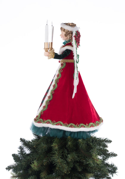 Load image into Gallery viewer, Katherine&#39;s Collection Penelope Poinsettia Angel Tree Topper
