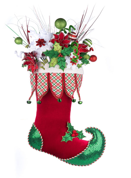 Load image into Gallery viewer, Katherine&#39;s Collection Holly Woods Stocking With Floral Wall Piece
