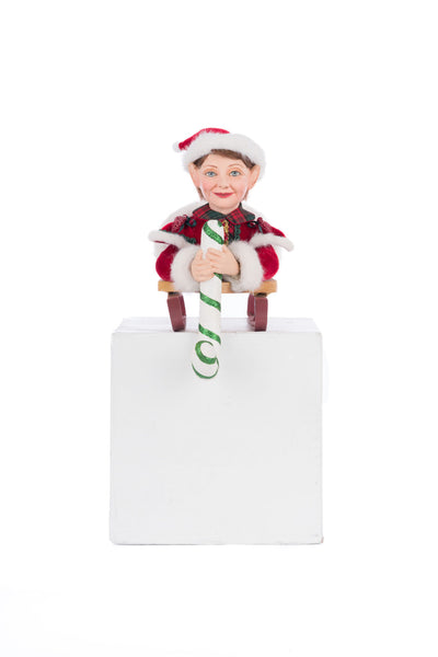 Load image into Gallery viewer, Katherine&#39;s Collection Laying Elf on Sled Stocking Holder
