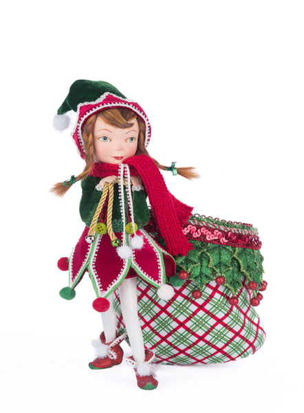 Load image into Gallery viewer, Katherine&#39;s Collection Winter Snowdrop Elf With Bag
