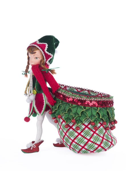 Load image into Gallery viewer, Katherine&#39;s Collection Winter Snowdrop Elf With Bag
