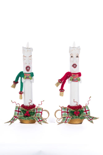 Katherine's Collection Village Of Holly Woods Caroling Candles Assortment of 2